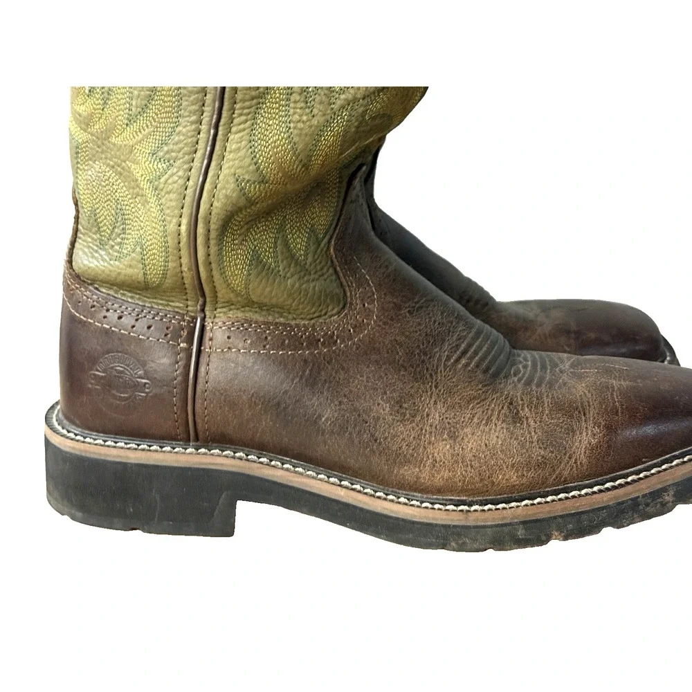 Justin Work‎ Boots Mens 10 D Square Steel Toe Brown Boots Style WK4687